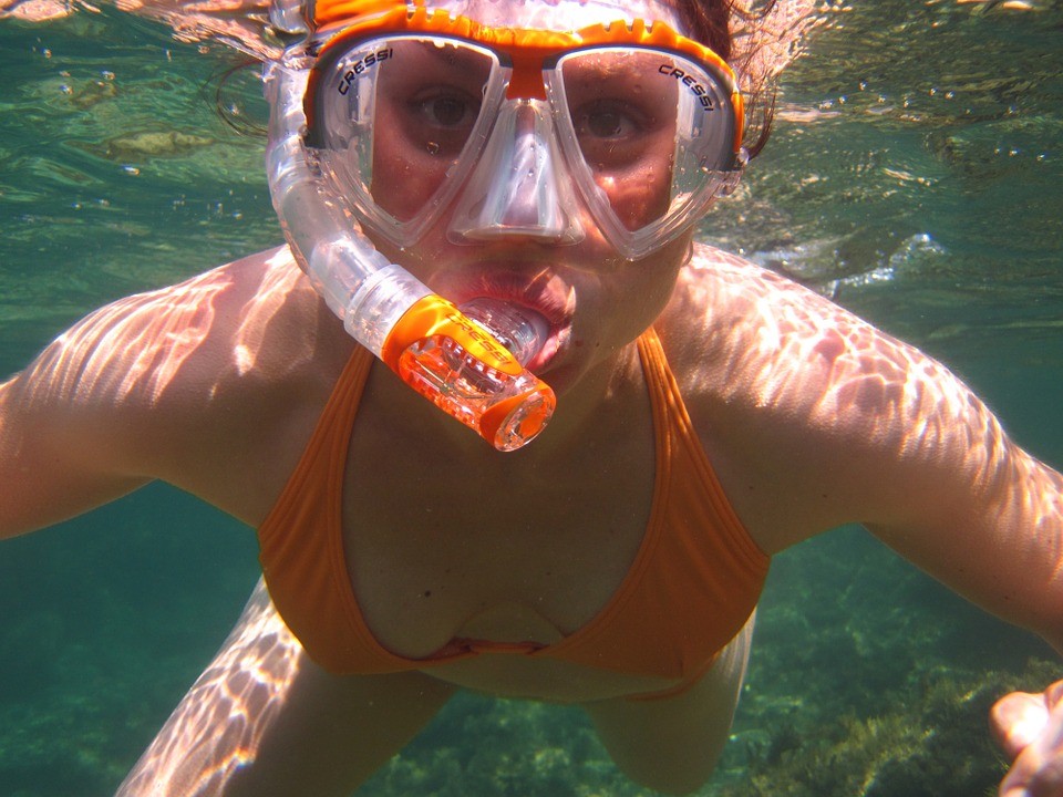 snorkeling in marina