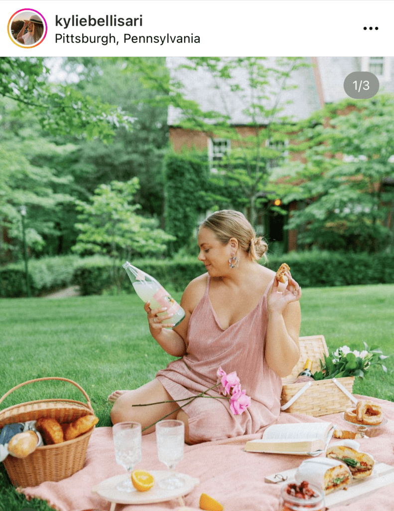Kylie Bellisari doing a picnic