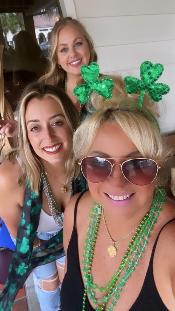 3 girls celebrating St. Patrick's Day