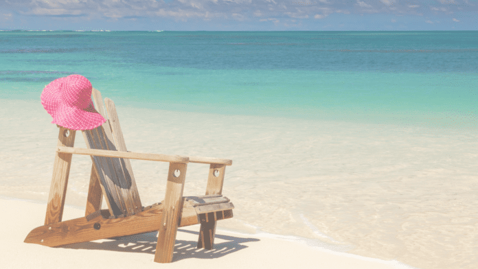 Beach chair on the beach