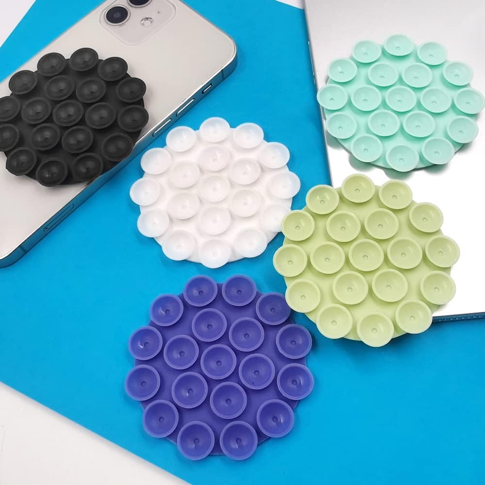 AFUNTA Silicone Suction Phone Case, 10 PCS Multipurpose Non Slip Self Adhesive Suction Cups Phone Holder Compatibility Most Mobile Phones